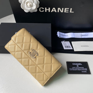 Chanel Long Flap Wallet Grained shiny calfskin AP2740 apricot - Default Title - View 3