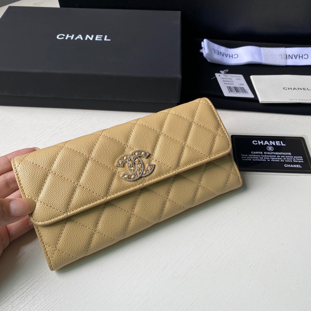 Chanel Long Flap Wallet Grained shiny calfskin AP2740 apricot - Default Title - View 4