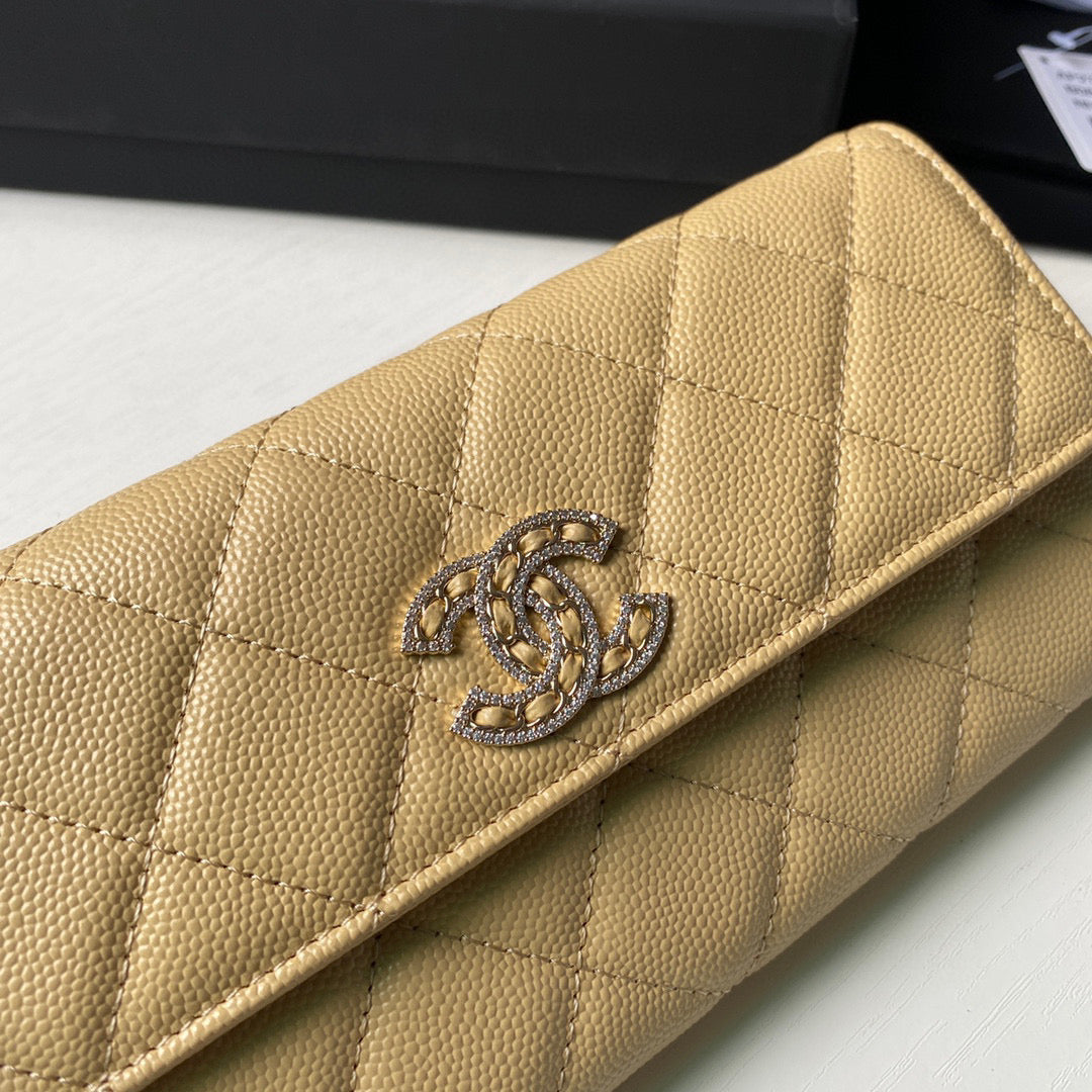 Chanel Long Flap Wallet Grained shiny calfskin AP2740 apricot - Default Title - View 6