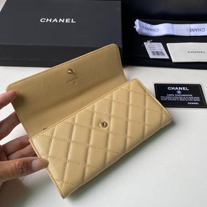 Chanel Long Flap Wallet Grained shiny calfskin AP2740 apricot - Default Title - View 7