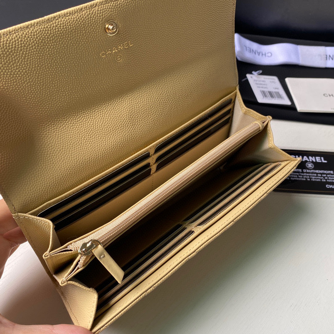 Chanel Long Flap Wallet Grained shiny calfskin AP2740 apricot - Default Title - View 9
