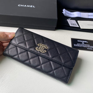 Chanel Long Flap Wallet Grained shiny calfskin AP2740 Black - Default Title - View 5