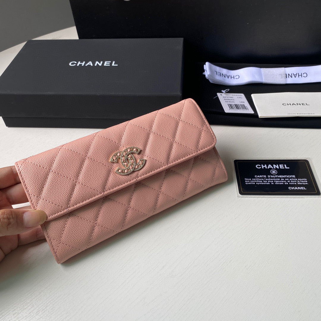 Chanel Long Flap Wallet Grained shiny calfskin AP2740 Pink - Default Title - View 4