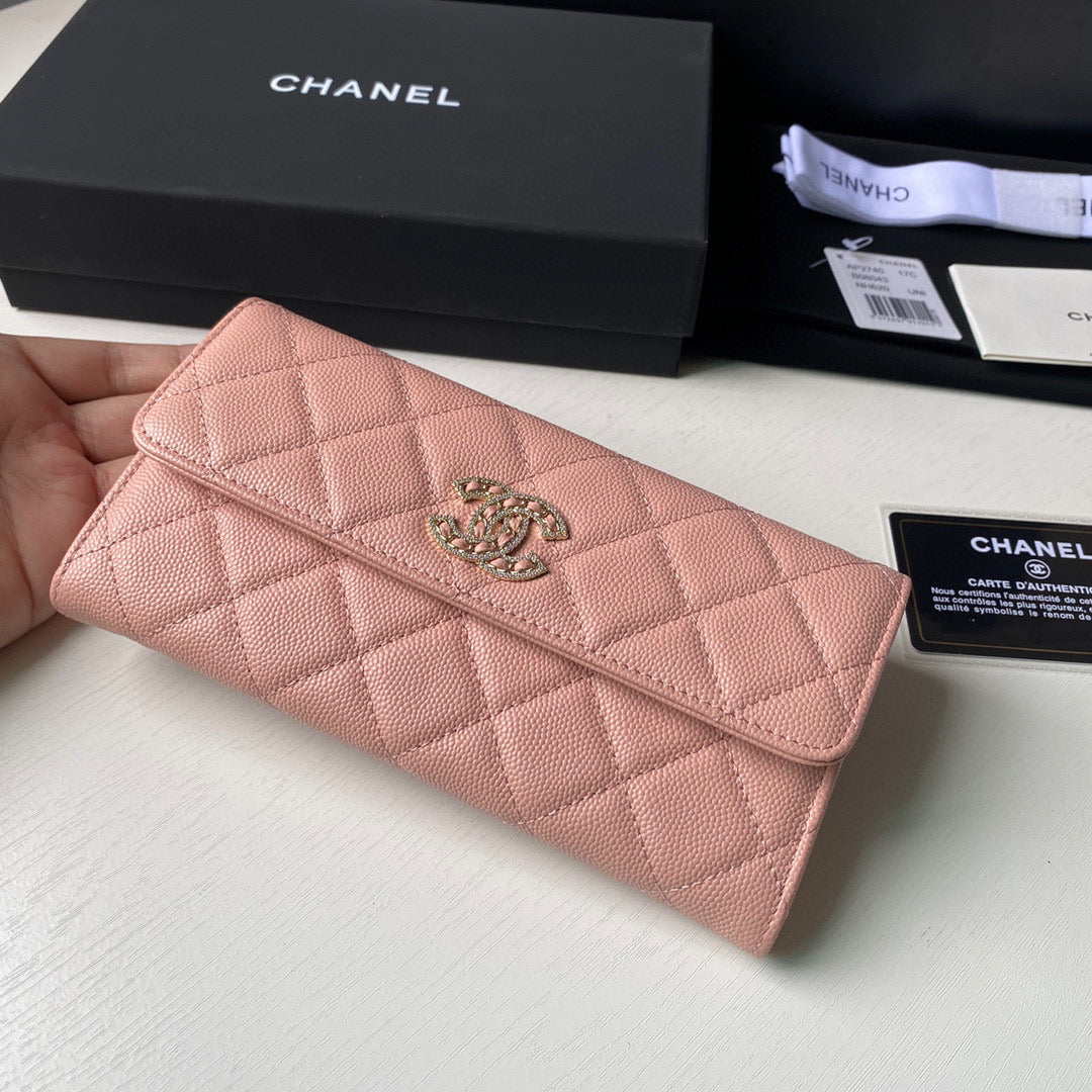 Chanel Long Flap Wallet Grained shiny calfskin AP2740 Pink - Default Title - View 5