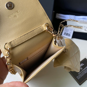 Chanel Phone Airpods Pro Case with Chain Grained Shiny AP2742 Apricot - Default Title - View 8