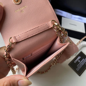 Chanel Phone Airpods Pro Case with Chain Grained Shiny Pink AP2742 - Default Title - View 8