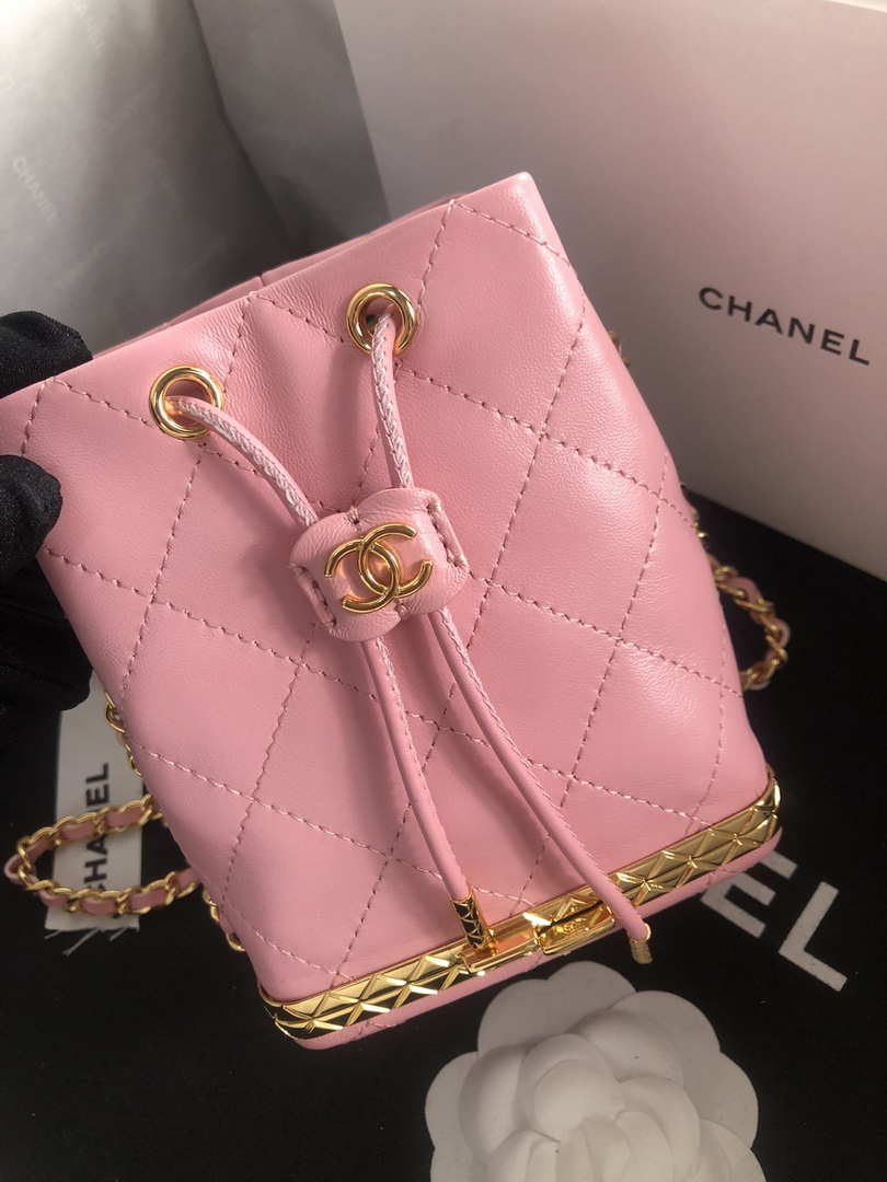 Chanel AP2750 Bucket Bag Shoulder Bag Lambskin Pink - Default Title - View 1