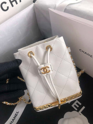 Chanel AP2750 Bucket Bag Shoulder Bag Lambskin White - Default Title - View 1