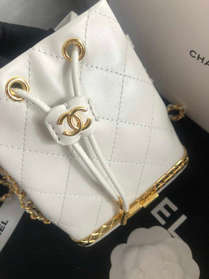 Chanel AP2750 Bucket Bag Shoulder Bag Lambskin White - Default Title - View 3
