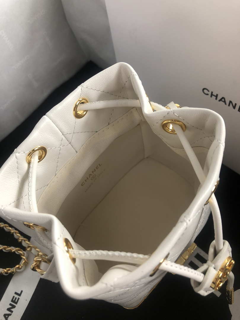 Chanel AP2750 Bucket Bag Shoulder Bag Lambskin White - Default Title - View 5