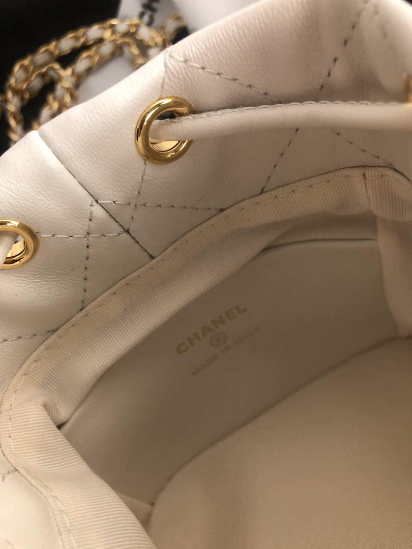 Chanel AP2750 Bucket Bag Shoulder Bag Lambskin White - Default Title - View 6