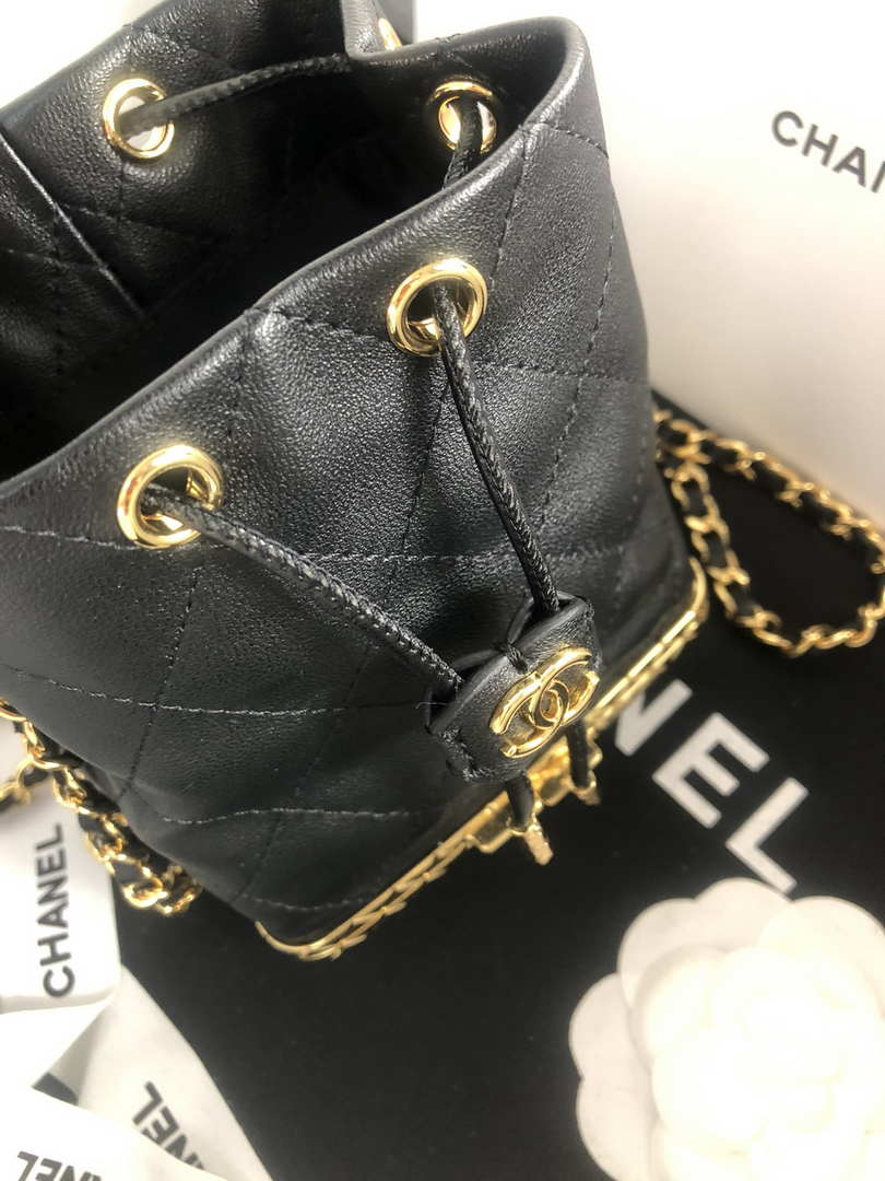 Chanel AP2750 Bucket Bag Shoulder Bag Lambskin Black - Default Title - View 3