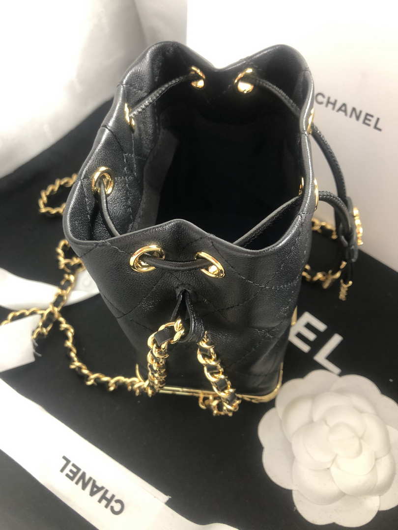 Chanel AP2750 Bucket Bag Shoulder Bag Lambskin Black