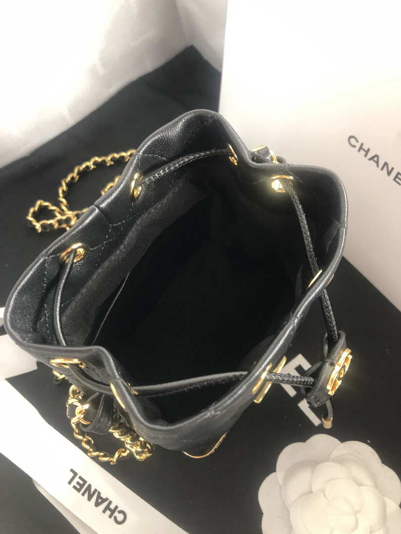 Chanel AP2750 Bucket Bag Shoulder Bag Lambskin Black