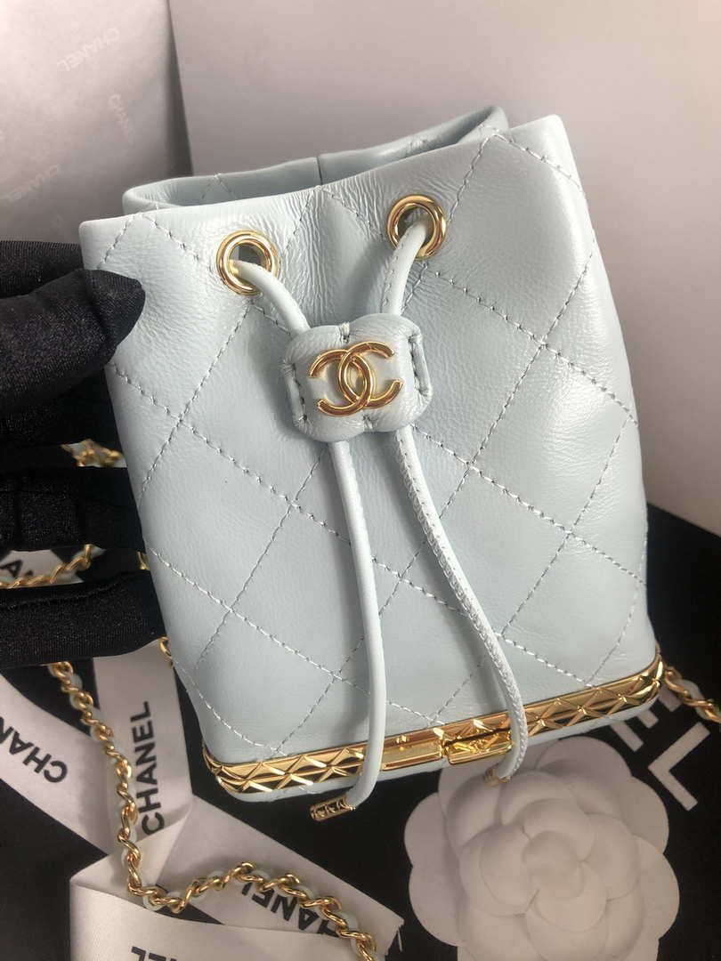 Chanel AP2750 Bucket Bag Shoulder Bag Lambskin Light Blue
