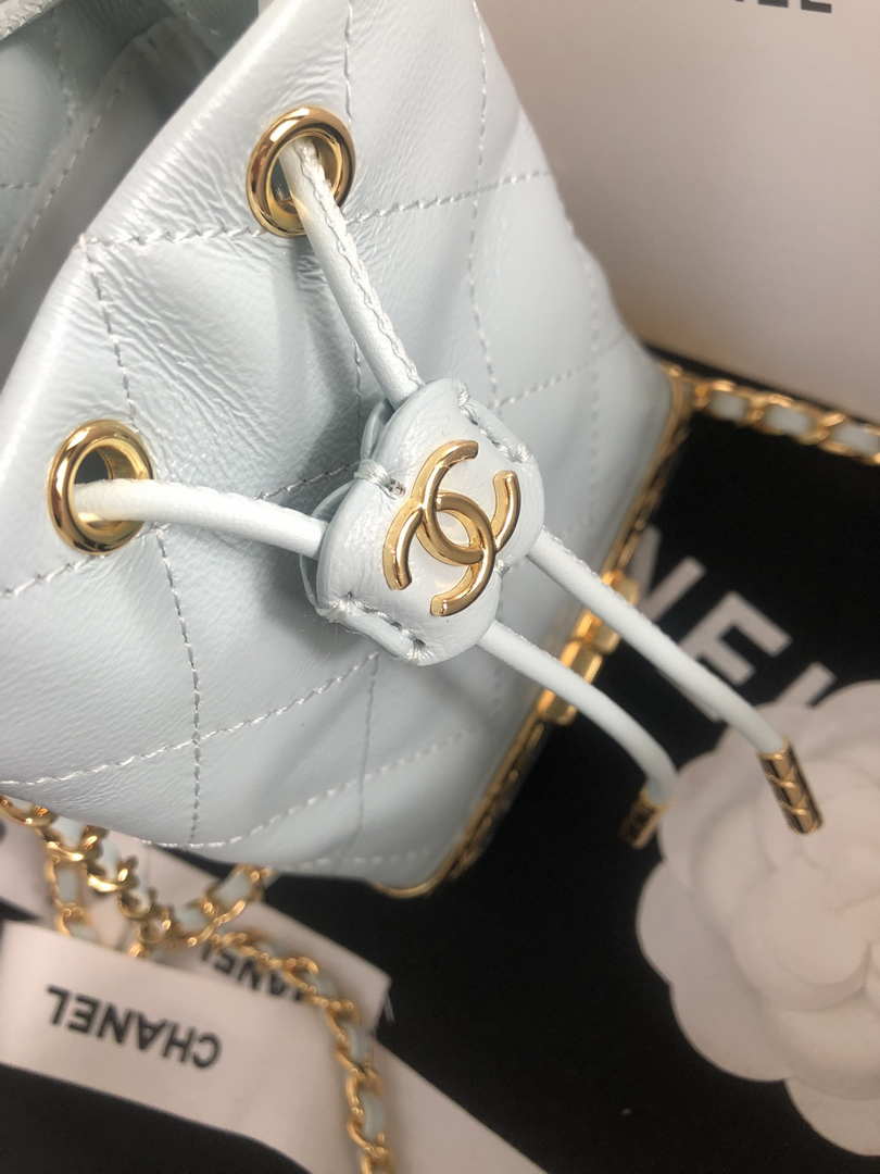 Chanel AP2750 Bucket Bag Shoulder Bag Lambskin Light Blue