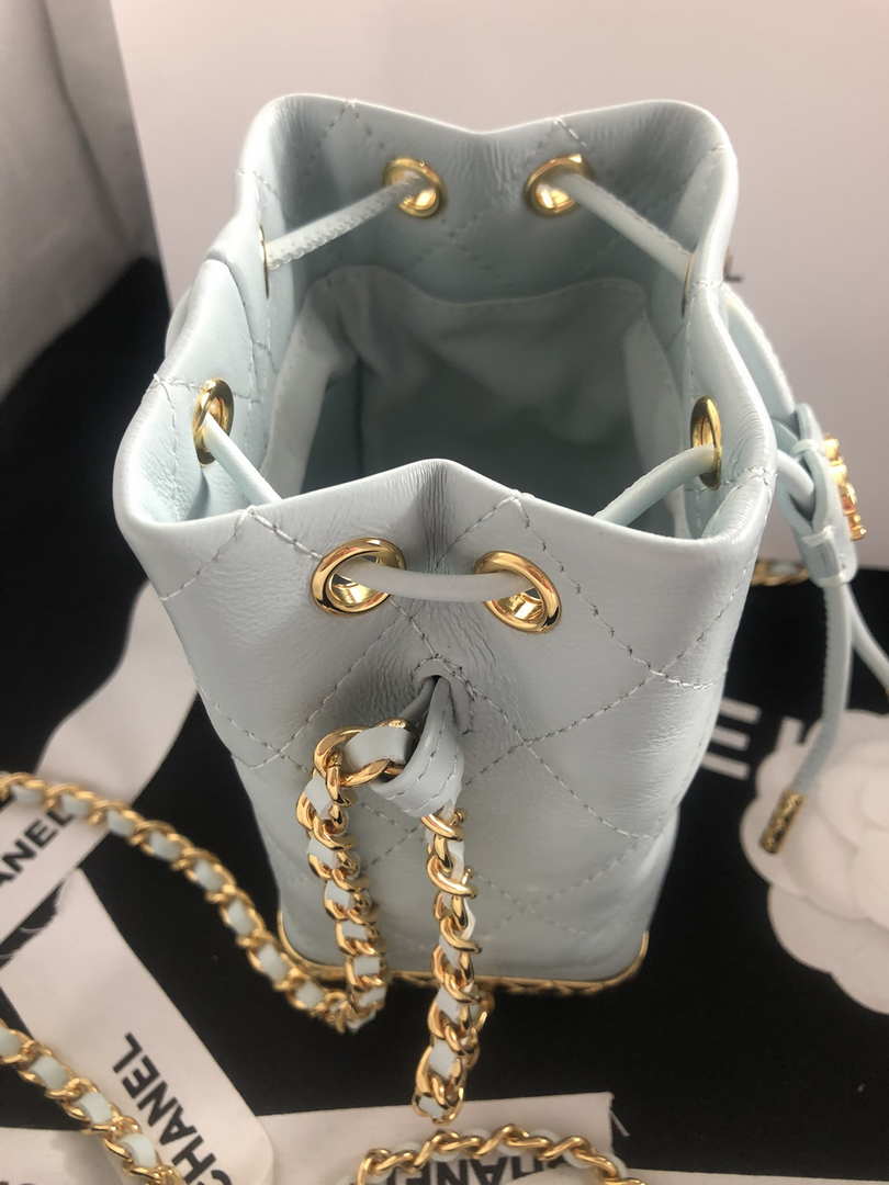 Chanel AP2750 Bucket Bag Shoulder Bag Lambskin Light Blue