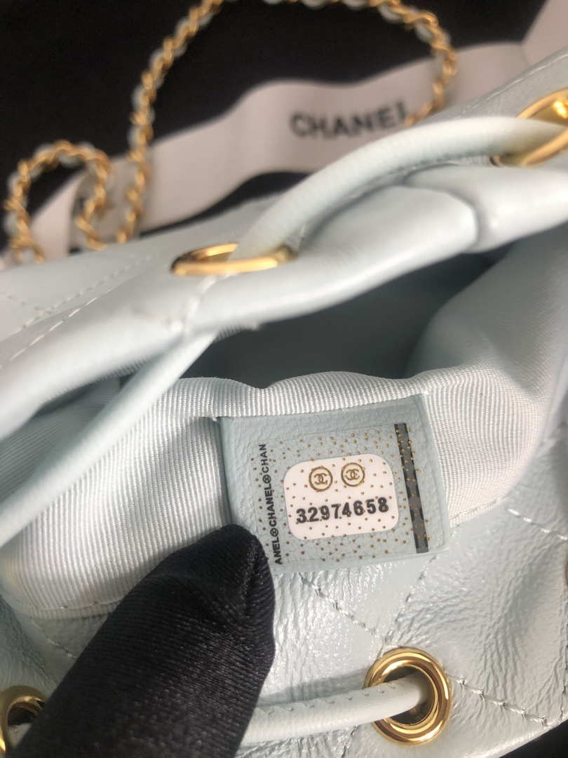 Chanel AP2750 Bucket Bag Shoulder Bag Lambskin Light Blue