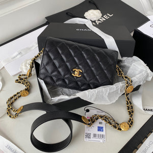 Chanel AP2840 Small Flap Bags Calfskin Black - Default Title - View 1