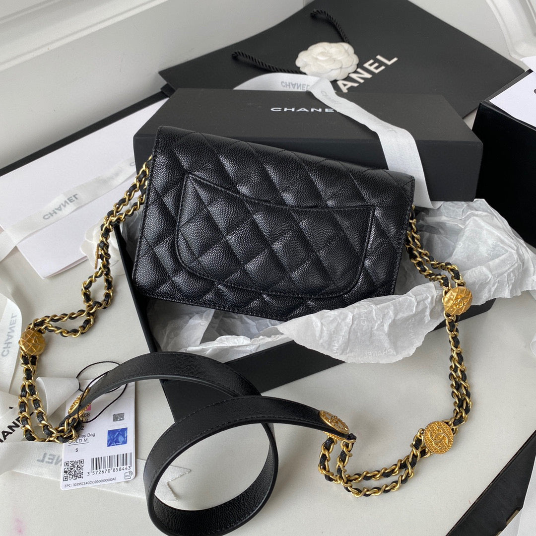 Chanel AP2840 Small Flap Bags Calfskin Black - Default Title - View 2