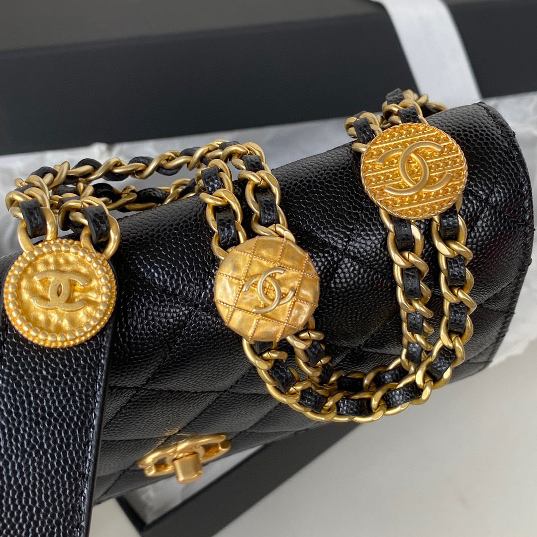 Chanel AP2840 Small Flap Bags Calfskin Black - Default Title - View 4