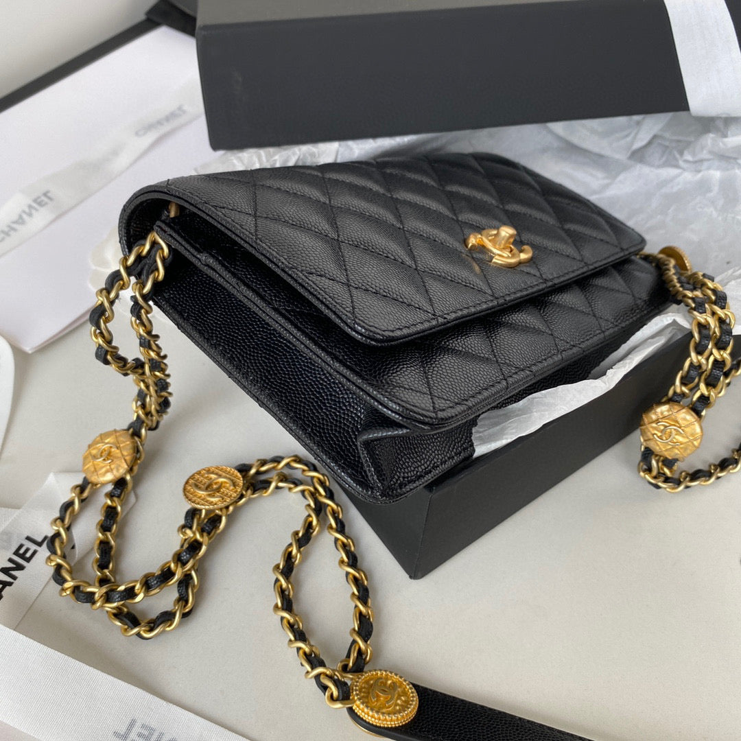 Chanel AP2840 Small Flap Bags Calfskin Black - Default Title - View 5