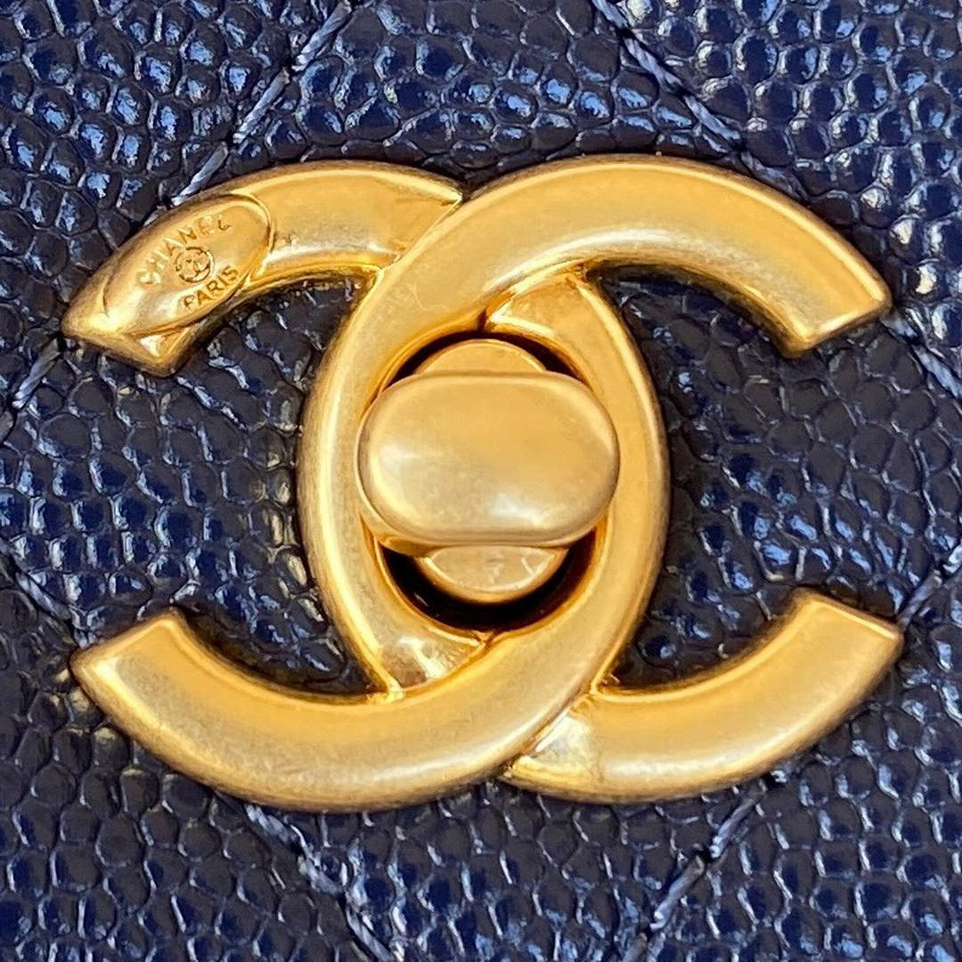 Chanel AP2840 Small Flap Bags Calfskin Navy Blue - Default Title - View 3