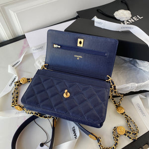 Chanel AP2840 Small Flap Bags Calfskin Navy Blue - Default Title - View 6