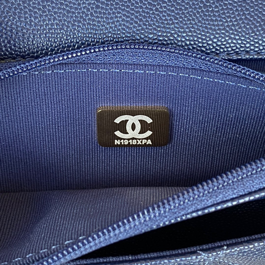 Chanel AP2840 Small Flap Bags Calfskin Navy Blue - Default Title - View 9