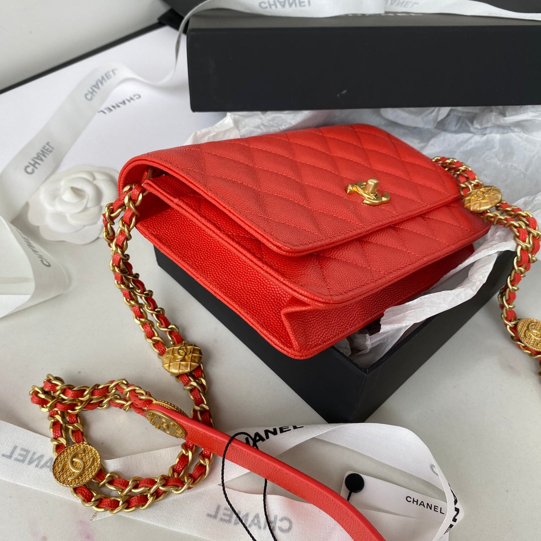 Chanel AP2840 Small Flap Bags Calfskin Red - Default Title - View 5