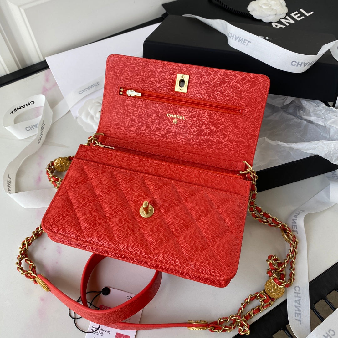 Chanel AP2840 Small Flap Bags Calfskin Red - Default Title - View 6