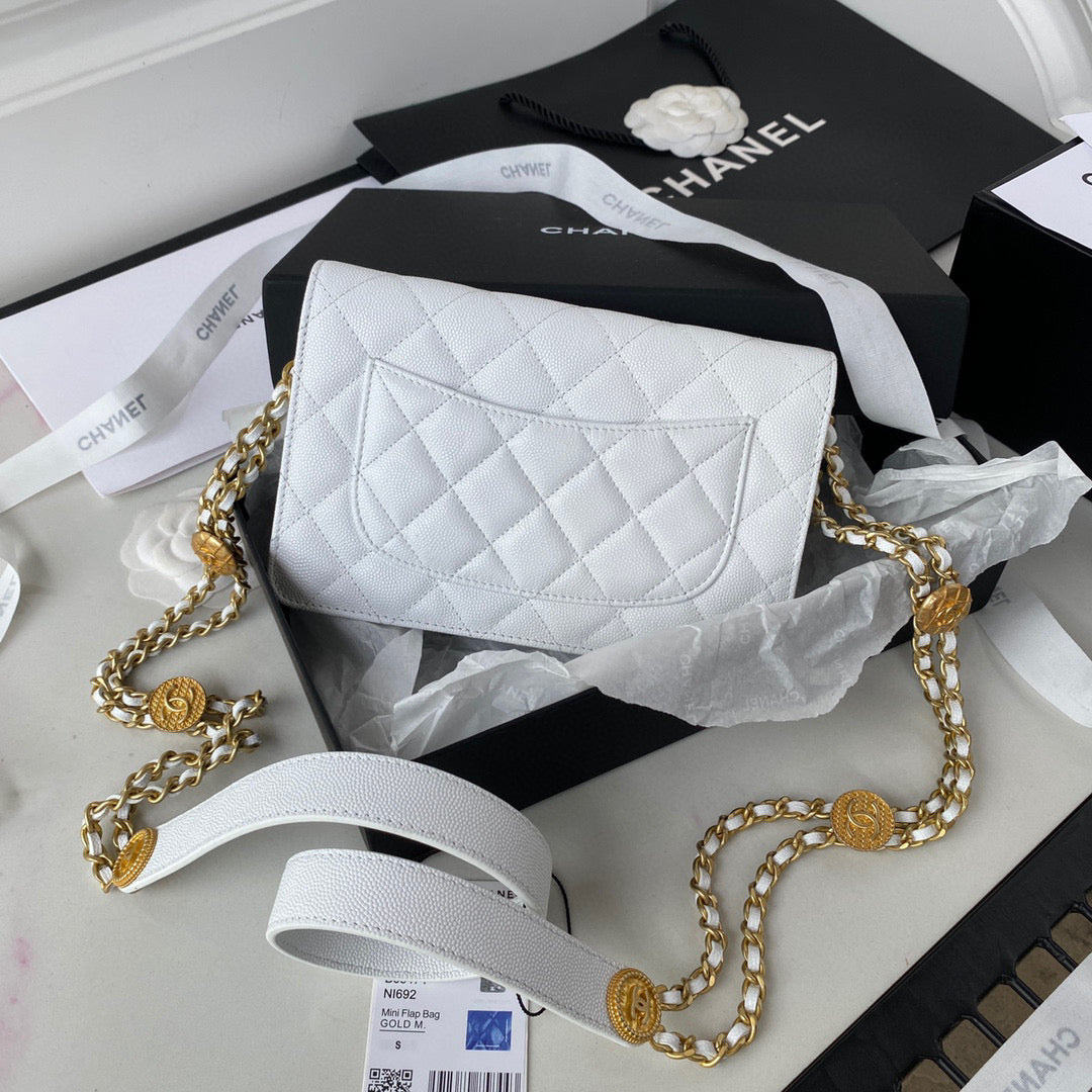 Chanel AP2840 Small Flap Bags Calfskin White - Default Title - View 2