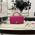 Chanel AP2844 Wallet on chain Lambskin bag with top handle Light gold Dark Pink - Default Title - View 1