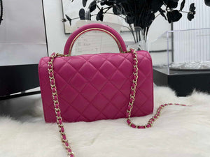 Chanel AP2844 Wallet on chain Lambskin bag with top handle Light gold Dark Pink - Default Title - View 4