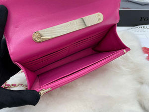 Chanel AP2844 Wallet on chain Lambskin bag with top handle Light gold Dark Pink - Default Title - View 8