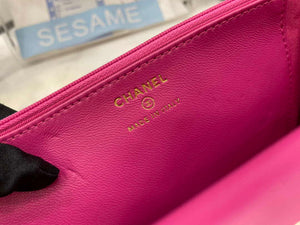Chanel AP2844 Wallet on chain Lambskin bag with top handle Light gold Dark Pink - Default Title - View 9