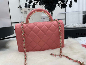 Chanel AP2844 Wallet on chain Lambskin bag with top handle Light gold Pink - Default Title - View 5