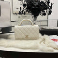 Chanel AP2844 Wallet on chain Lambskin bag with top handle Light gold White - Default Title - View 1