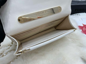 Chanel AP2844 Wallet on chain Lambskin bag with top handle Light gold White - Default Title - View 8