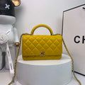 Chanel AP2844 Wallet on chain Lambskin bag with top handle Light gold Yellow - Default Title - View 1