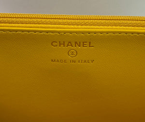 Chanel AP2844 Wallet on chain Lambskin bag with top handle Light gold Yellow - Default Title - View 7
