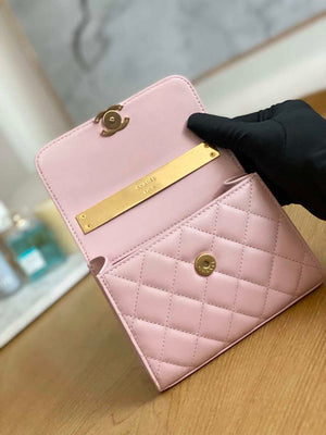 Chanel AP2944 Clutch with Chain Lambskin Light Pink - Default Title - View 6
