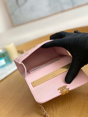 Chanel AP2944 Clutch with Chain Lambskin Light Pink - Default Title - View 7