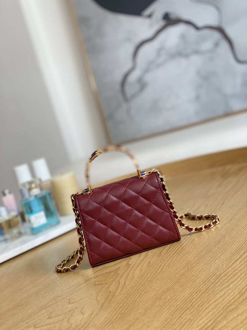 Chanel AP2944 Clutch with Chain Lambskin Wine Red