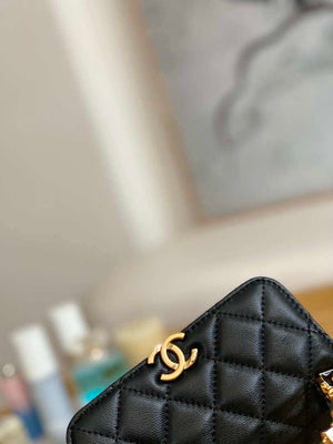 Chanel AP2945 Clutch with Chain Lambskin Black Gold - Default Title - View 4