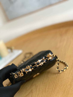 Chanel AP2945 Clutch with Chain Lambskin Black Gold - Default Title - View 5