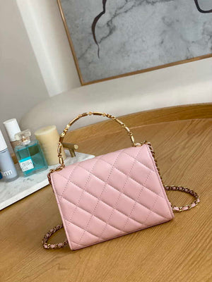 Chanel AP2945 Clutch with Chain Lambskin Light Pink Gold - Default Title - View 3