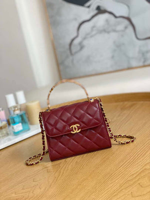 Chanel AP2945 Clutch with Chain Lambskin Wine Red Gold - Default Title - View 1