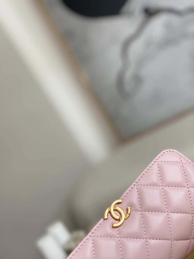 Chanel AP2946 Phone Holder Clutch with Chain Lambskin Pink - Default Title - View 5