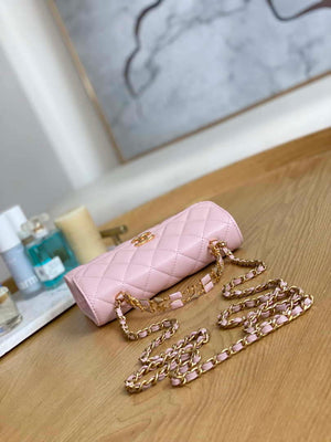 Chanel AP2946 Phone Holder Clutch with Chain Lambskin Pink - Default Title - View 6
